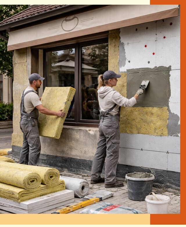Утепление кафе в Новосибирске от 4270 руб/м2 — комплексно под ключ | ТепломастерНвс